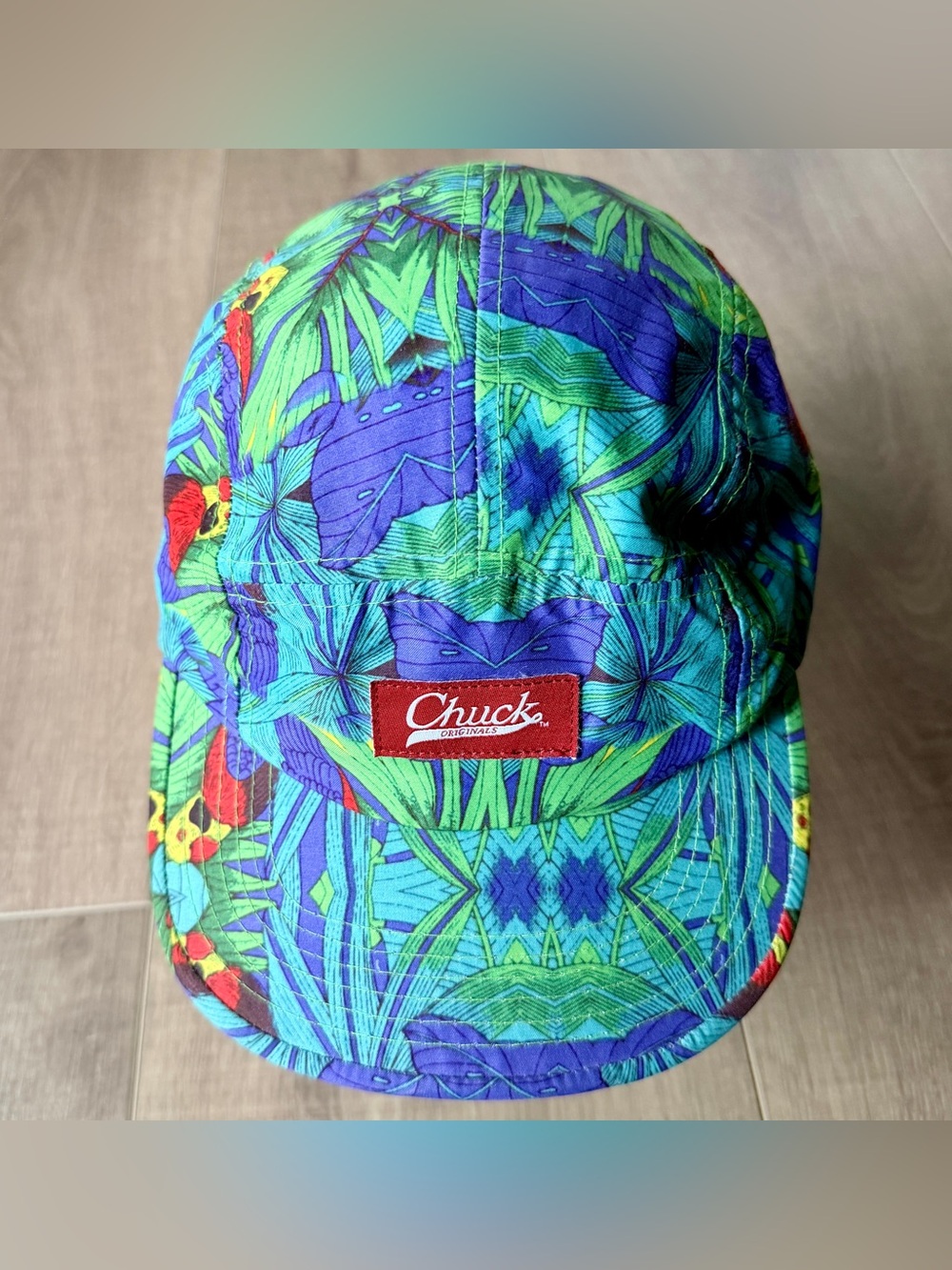 Chuck Originals Baseball Cap Tropical Hawaiian Print Colorful Buckle Close Beach